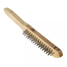 щетка стальная 3-рядная с дерев. ручкой santool 060101-003