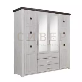 Шкаф Мальме-223 белый воск/серый (2,234*0,610*2,16)