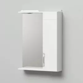 шкаф-зеркало итана адель 60 600х160х750 правое со светильником белый глянец