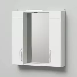 шкаф-зеркало итана адель 75 750х160х750 со светильником белый глянец