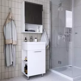 шкаф-зеркало итана лайт 500х244х720 белый глянец