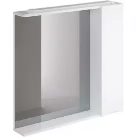 шкаф зеркало итана мишель 80 800х150х750 правое (белый глянец)