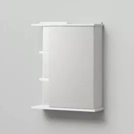 шкаф зеркало итана уют 60 575х270х700 правый со светильником белый глянец