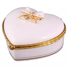 Шкатулка-сердце с бантиком 11*11*6см 55-2517