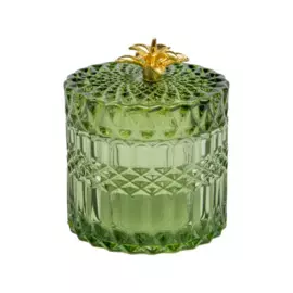 шкатулка стеклянная 90*90*100 вещицы зеленый fancy33