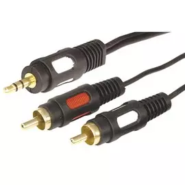 шнур 3.5 jack(м) штекер / 2*rca(м) штекер 1,5м (gold) rexant, 17-4232