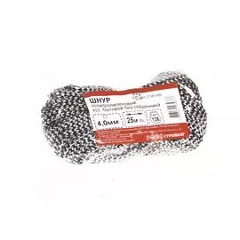 ШНУР ПОЛИПР.ХОЗ.БЫТ. БЕЗ СЕРДЕЧ. 4,0ММ (25 М)