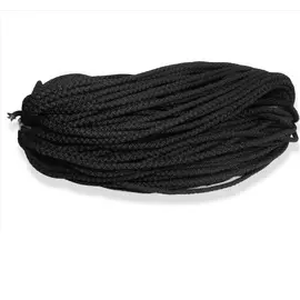 Шнур вязаный ПП 5 мм с серд., универс., черный, 20 м