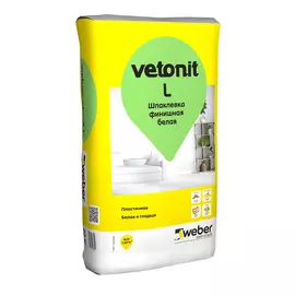 шпаклевка финишная белая weber.vetonit l, 20 кг