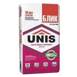 шпаклевка гипсовая unis блик, 18кг