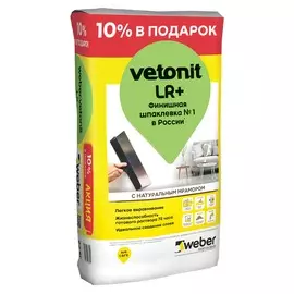 шпаклевка полимерная белая weber.vetonit lr+, 22 кг