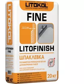 шпаклевка полимерная litokol litofinish fine, 20 кг