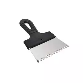 шпатель зубчатый 150мм зуб 6*6мм, нерж., с пласт. ручкой eurotex 020607-006-150