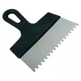 Шпатель зубчатый 200мм зуб 6*6мм ТОРН нерж., с пласт. ручкой 10920-6