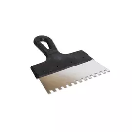 шпатель зубчатый 200мм зуб 8*8мм, нерж, с пласт ручкой eurotex 020607-080-200