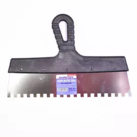 шпатель зубчатый 300мм зуб 8*8мм, нерж, с пласт ручкой eurotex 020607-080-300