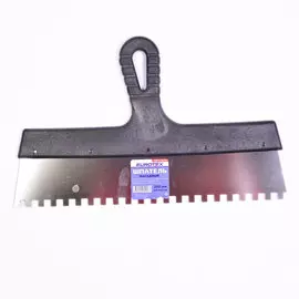 шпатель зубчатый 350мм зуб 8*8мм, нерж, с пласт ручкой eurotex 020607-080-350