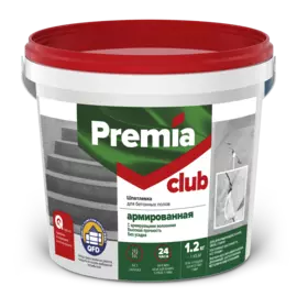 шпатлевка premia club для бетонных полов армированная 1,2 кг.