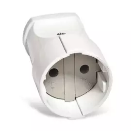 штепсельная розетка б/з 16а 250в abs-пластик, белая