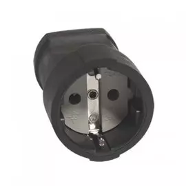 штепсельное гнездо с/з 16а черный универсал а1020