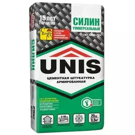 штукатурка цементная армированная unis силин, 25 кг