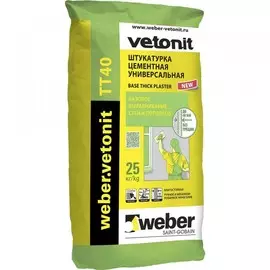 штукатурка цементная универсальная weber.vetonit tt40 25кг