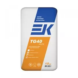 штукатурка гипсовая белая ек tg40 white, 15 кг