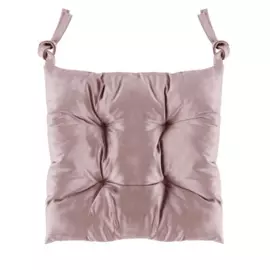 сидушка декоративная на стул 40х40см бархат однотон розовый 131776