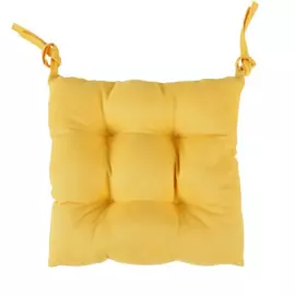 сидушка декоративная на стул 40х40см канвас однотон желтый 131782