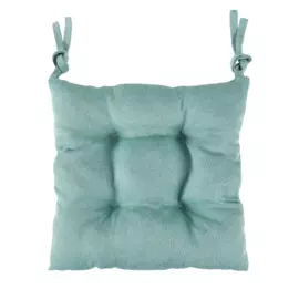 сидушка декоративная на стул 40х40см лен рогожка зеленый 131772