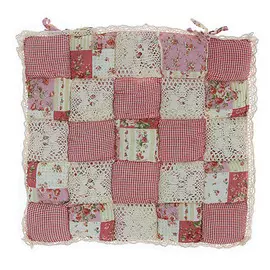 Сидушка на табурет 35*35 Деревенская красная СД3