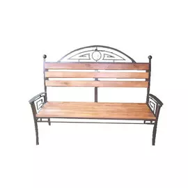 Скамейка дерево, ковка, 1,5м с подлокотниками /дерево/металл/