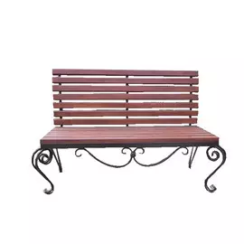 Скамейка дерево, ковка, без подлокотника, 1,5м /дерево/металл/