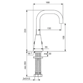 смеситель для умывальника vidima uno ba235aa