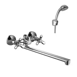 смеситель для ванны rossinka q02-80 излив 350мм