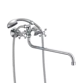 смеситель для ванны с длинным изливом milardo duplex