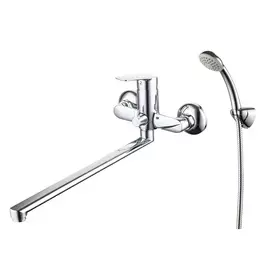 смеситель для ванны с длинным изливом milardo horizont