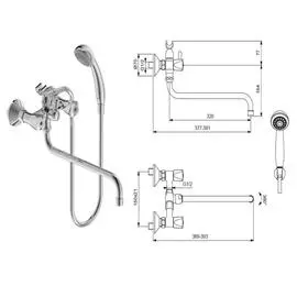 Смеситель для ванны VIDIMA Практик ВА230АА излив 320