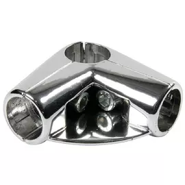 Соединитель 3-х труб угл. с площадкой для полки, хром (1 шт) - пакет Tech-Krep