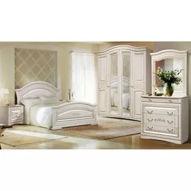 Спальня Венера 21 (кровать 1,6, 2 тумбы, комод с зеркалом, шкаф 4-х дв)