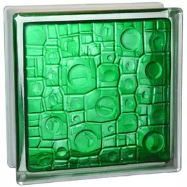 Стеклоблок окрашенный внутри "Губка" изумрудный 19*19*8 см. Glass Block Emerald 1919/8 Sponge