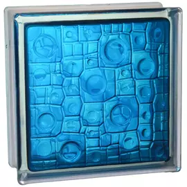 Стеклоблок окрашенный внутри "Губка" синий 19*19*8 см. Glass Block Dark blue 1919/8 Sponge