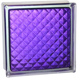Стеклоблок окрашенный внутри "Инка" аметист 19*19*8 см. Glass Block Amethyst 1919/8 Inca