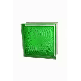 Стеклоблок окрашенный внутри "Морской" изумрудный 19*19*8 см. Glass Block Emerald 1919/8 Marina