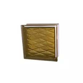 Стеклоблок окрашенный внутри "Ромбы" бронзовый 19*19*8 см. Glass Block Bronze 1919/8 Lozenge
