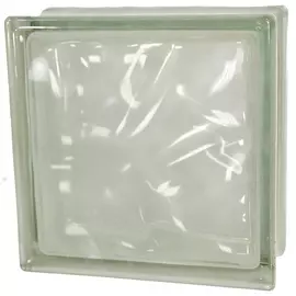 Стеклоблок окрашенный внутри "Волна" молочный 30% 19*19*8 см. Glass Block Dairy 1919/8 Wave