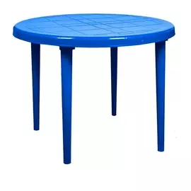 Стол пластик круглый синий