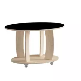 Стол журнальный LS 738, 05.01 (корпус-ясень светл,стекло-черный)