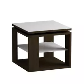 Стол журнальный LS 747, 02.11 (корпус-венге,стекло-бел)