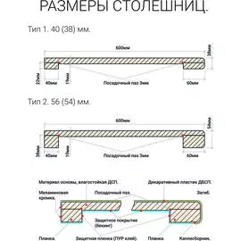 столешница бискайская сосна 3000x600x40